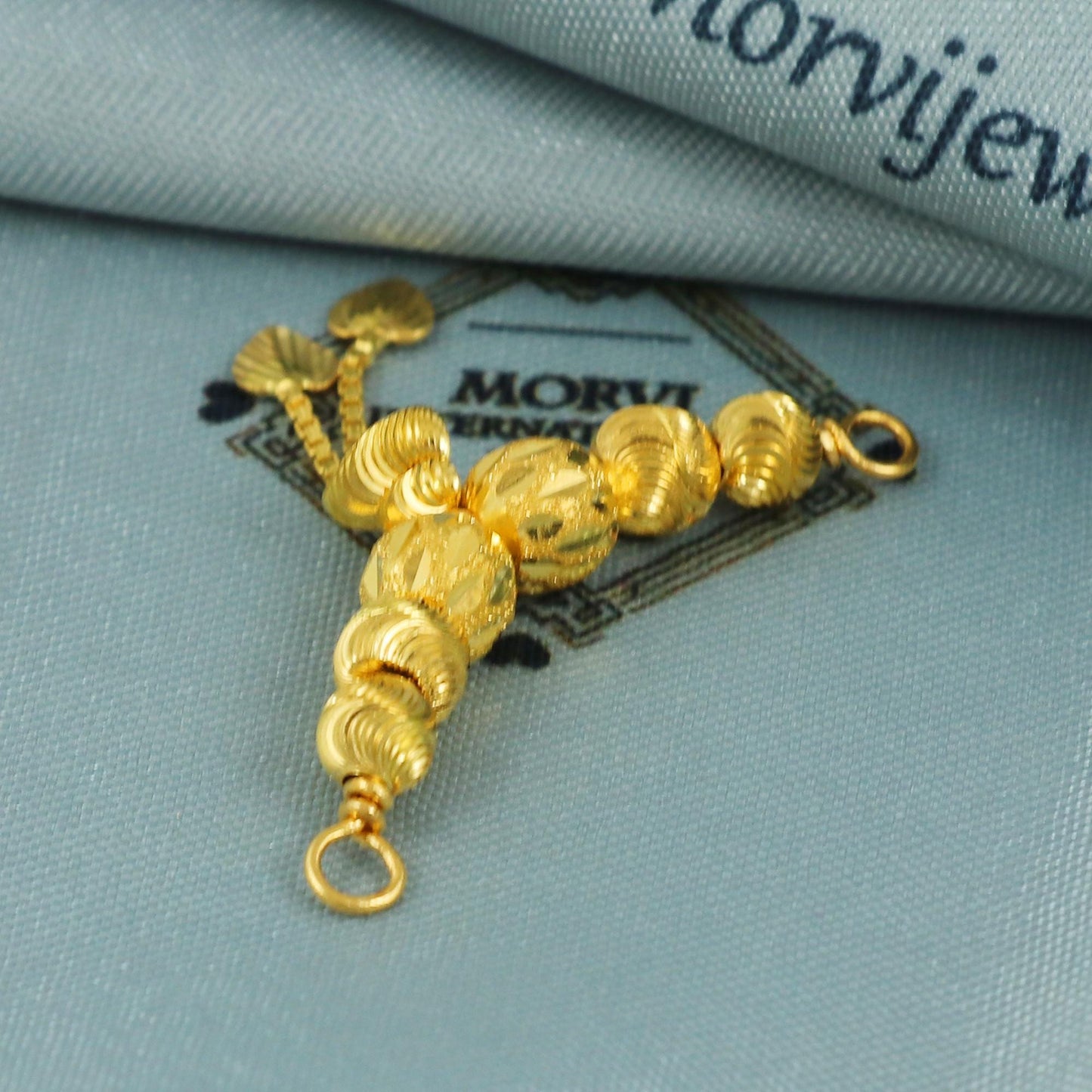 Pure 22k yellow gold Beads Ball Pendant indian style wedding jewelry for gift, MJ0077