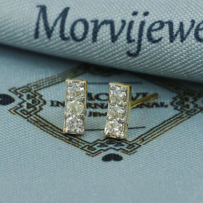 18k Natural Diamond Stud Earrings, MJ0078