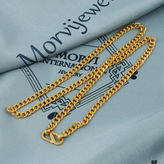 solid 22k gold chain 5mm, real solid gold necklace, Men gold chain, K5408