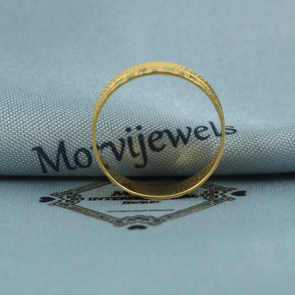 22k pure solid gold handmade band ring . genuine 916 gold purity with government hallmarks . Indian jewelry, K5414