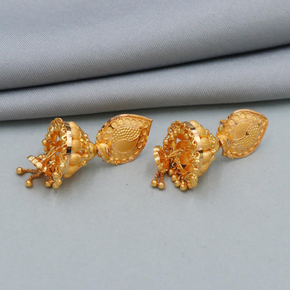 22k 22kt Pure Yellow Gold Dangle Chandelier Earrings Genuine Handmade Jewelry for Gift, K4382