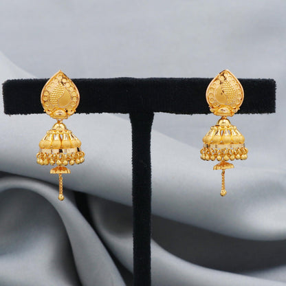 22k 22kt Pure Yellow Gold Dangle Chandelier Earrings Genuine Handmade Jewelry for Gift, K4382