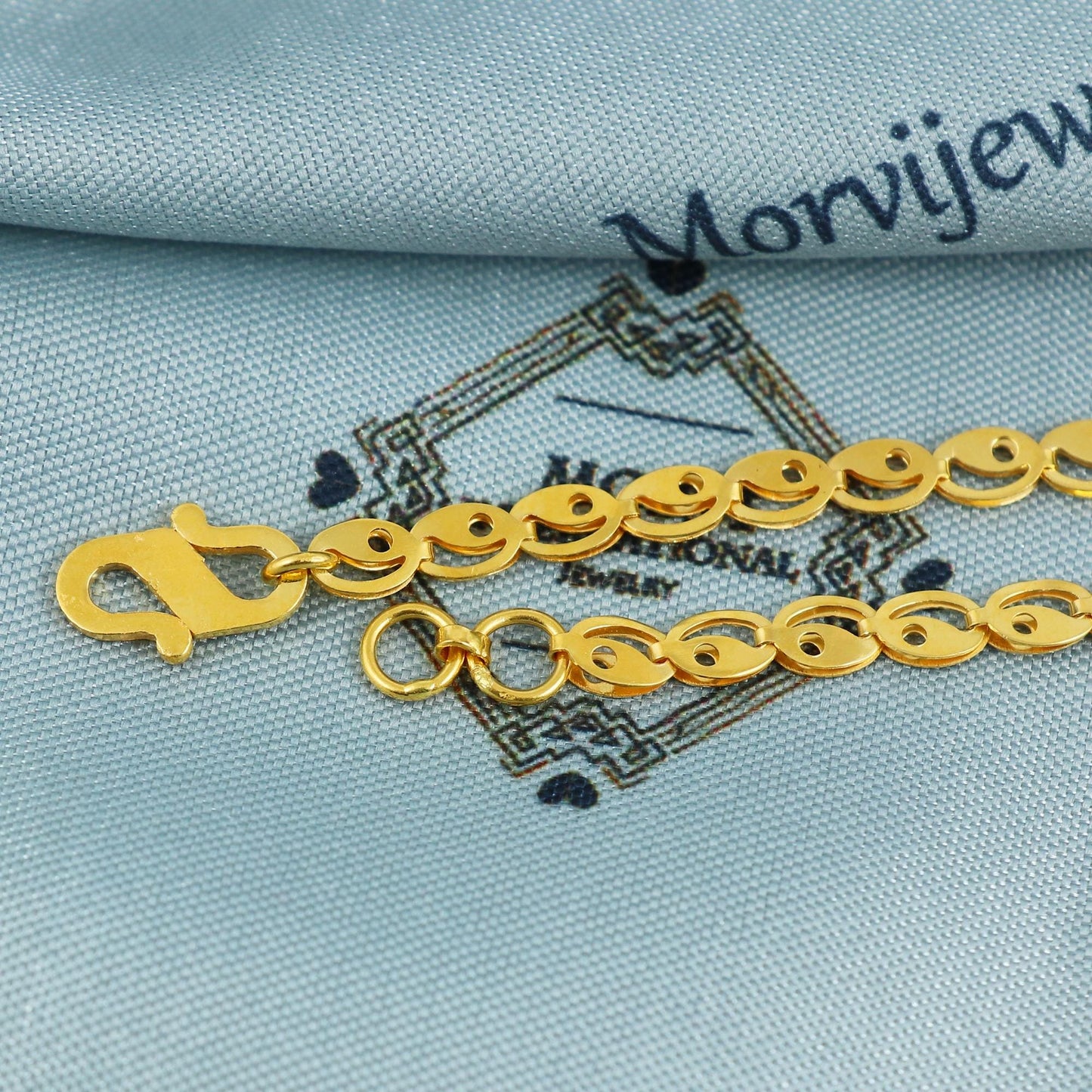 22k Gold Bracelet chain from india, Delicate Small gold bracelet Daily Wear handmade bracelet size - 6.75 inches