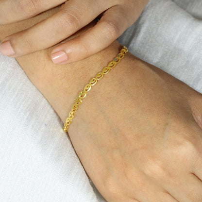 22k Gold Bracelet chain from india, Delicate Small gold bracelet Daily Wear handmade bracelet size - 6.75 inches