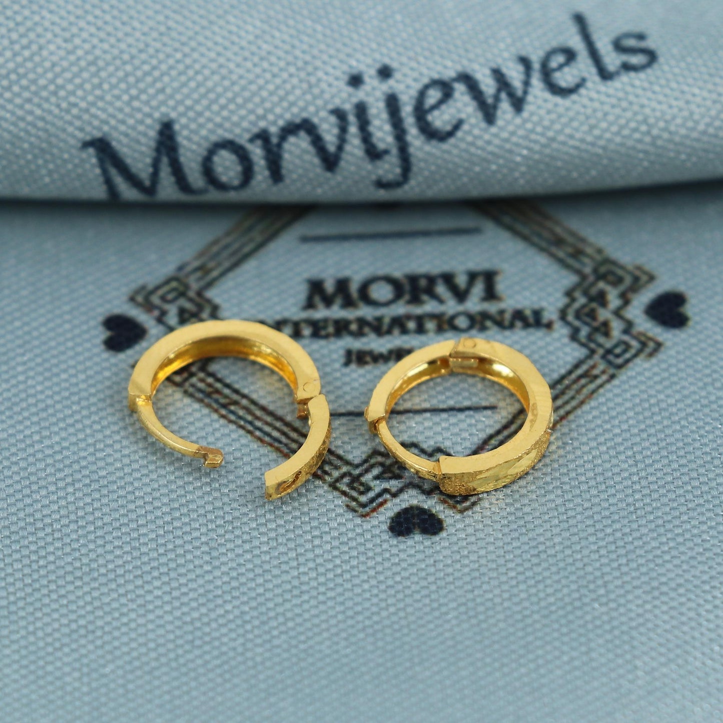 18k Gold Hoop Bali Earrings , Handmade Yellow gold earrings for women, Small Tiny Hoops, dainty indian gold earrings for teens, K5416A