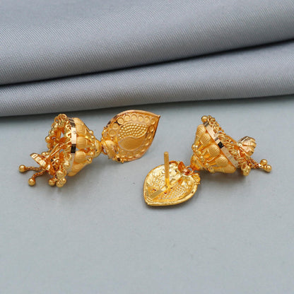 22k 22kt Pure Yellow Gold Dangle Chandelier Earrings Genuine Handmade Jewelry for Gift, K4382