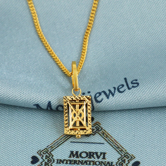 22k Gold Pendant Small Indian 22kt Jewelry Exclusive Authentic BIS Hallmarked Stamped "22k916" Jewelry, MJ0089