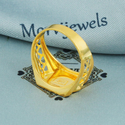 22k solid gold ring, hand carved 22k gold solid gold ring jewelry