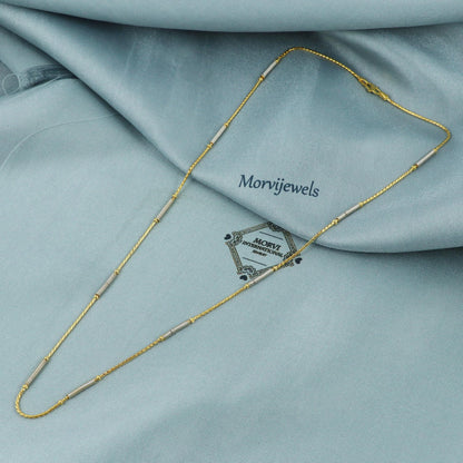 22k Gold Chain Necklace Rounded Serpentine Chain Anniversary Wedding Gift Tube chain, Handmade Gold Chain, pure gold necklace chain