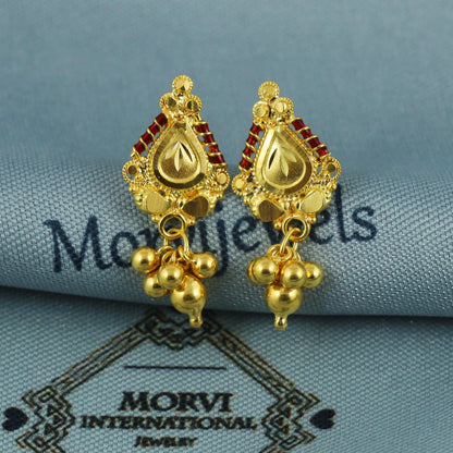 22k Yellow Gold Earrings jewelry for women