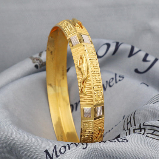 Jaguar 22k Gold Bangle Bracelet Single Men Indian Handmade Jewelry, K5428