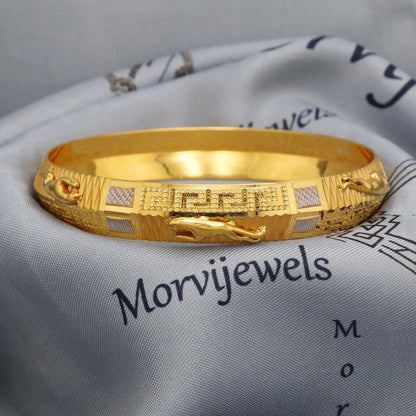 Jaguar 22k Gold Bangle Bracelet Single Men Indian Handmade Jewelry, K5428