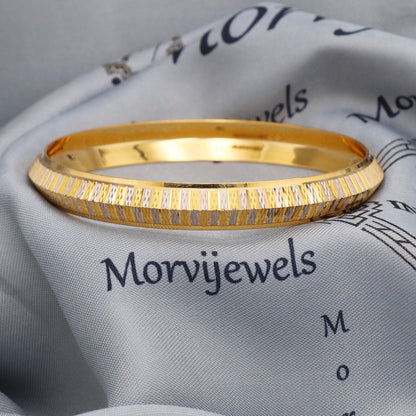 Single Kada 22k Gold Bangle Bracelet Indian Handmade Jewelry, K5431