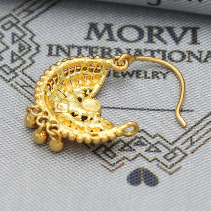 Wedding 22k Yellow Gold Nose Ring, Indian Asian Jewelry, K5482