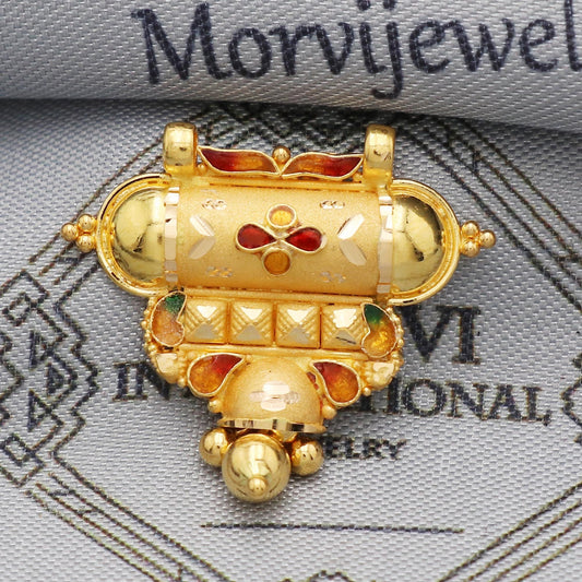 Indian Pendant Handmade 22k Yellow Gold Chain Necklace Jewelry, Pure gold necklace indian gold necklace, gift for wife, K5507