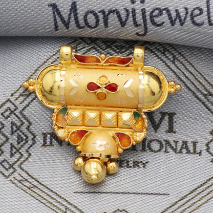 Indian Pendant Handmade 22k Yellow Gold Chain Necklace Jewelry, Pure gold necklace indian gold necklace, gift for wife, K5507