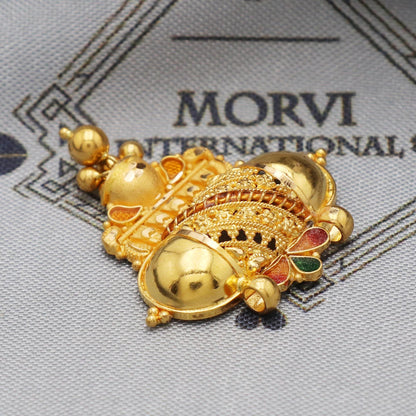 Indian Pendant Handmade 22k Yellow Gold Chain Necklace Jewelry, Pure gold necklace indian gold necklace, gift for wife, K5509