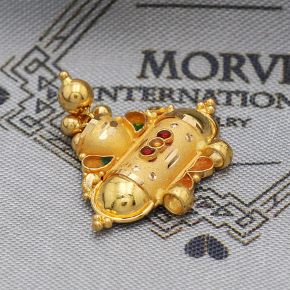Indian Pendant Handmade 22k Yellow Gold Chain Necklace Jewelry, Pure gold necklace indian gold necklace, gift for wife, K5512
