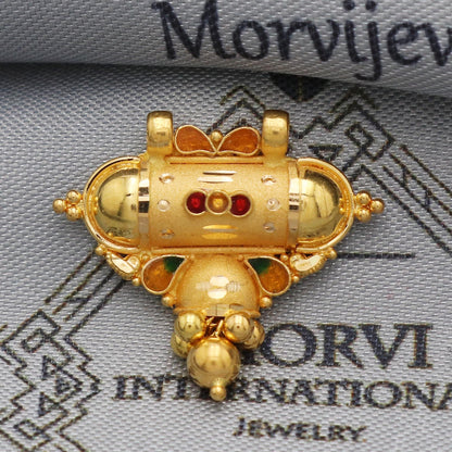 Indian Pendant Handmade 22k Yellow Gold Chain Necklace Jewelry, Pure gold necklace indian gold necklace, gift for wife, K5512
