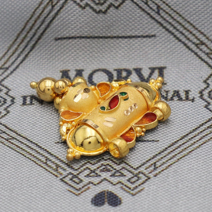 Handcrafted 22k Yellow Gold Amulate Pendant Necklace Jewelry, Pure gold necklace indian gold necklace, gift for wife, K5514
