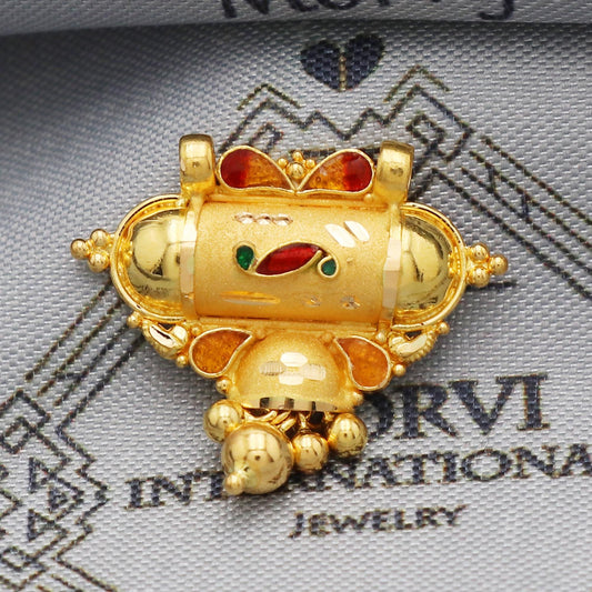 Handcrafted 22k Yellow Gold Amulate Pendant Necklace Jewelry, Pure gold necklace indian gold necklace, gift for wife, K5514