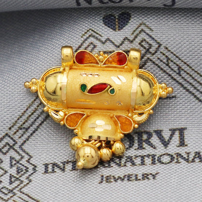 Handcrafted 22k Yellow Gold Amulate Pendant Necklace Jewelry, Pure gold necklace indian gold necklace, gift for wife, K5514