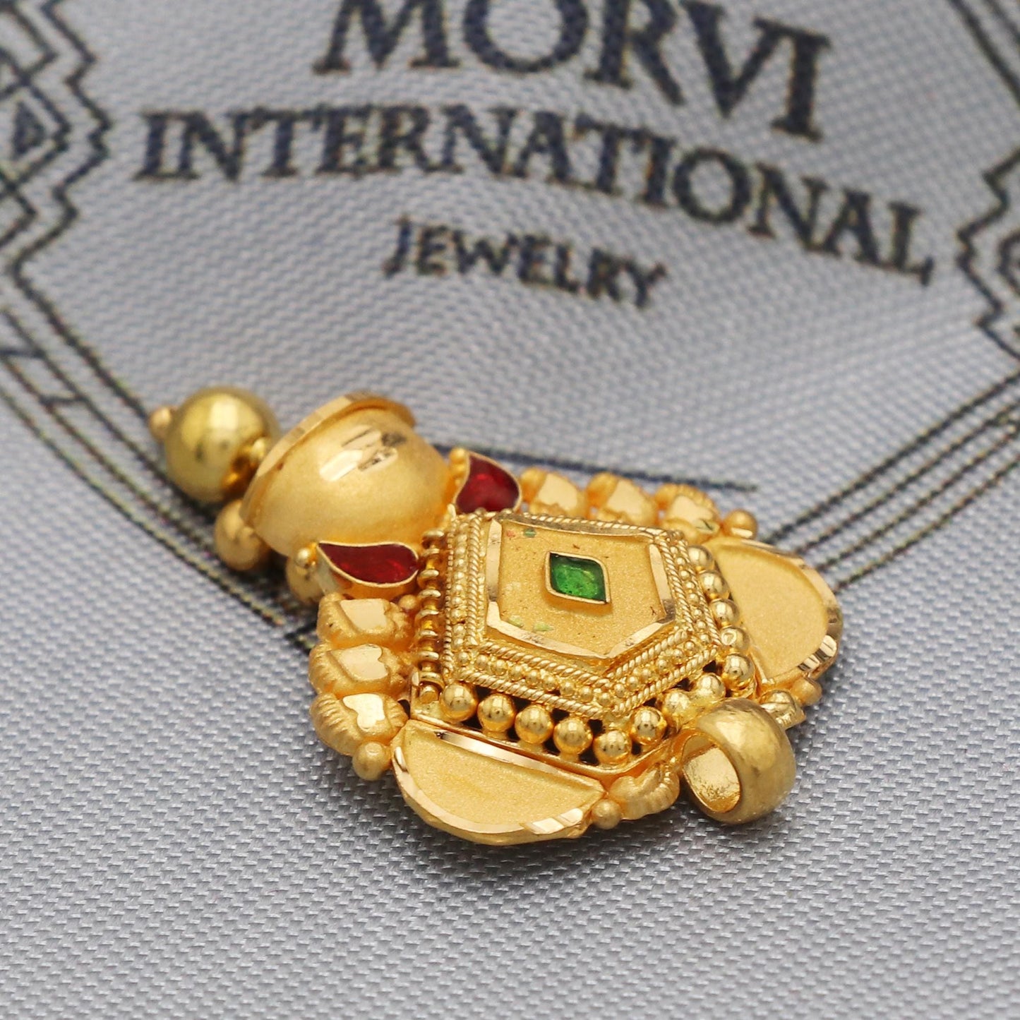 Indian Pendant Handmade 22k Yellow Gold Chain Necklace Jewelry, Pure gold necklace indian gold necklace, gift for wife, K5517