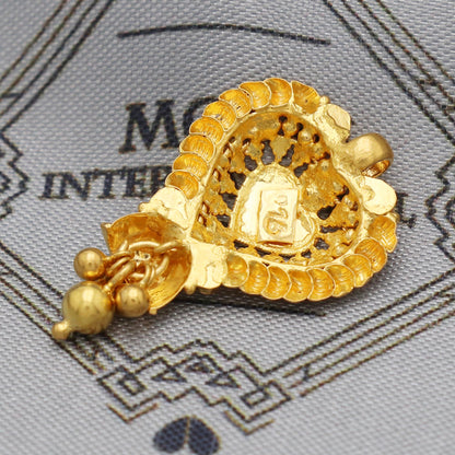 Indian Pendant Handmade 22k Yellow Gold Chain Necklace Jewelry, Pure gold necklace indian gold necklace, gift for wife, K5528