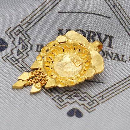 Indian Pendant Handmade 22k Yellow Gold Chain Necklace Jewelry, Pure gold necklace indian gold necklace, gift for wife, K5530