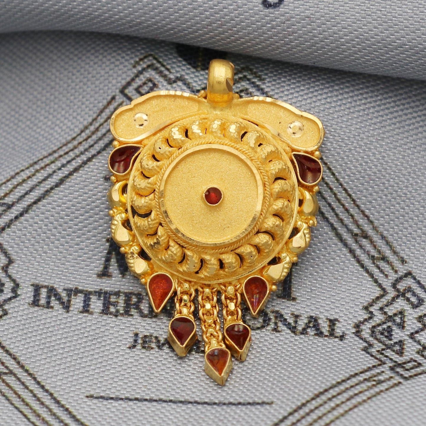 Indian Pendant Handmade 22k Yellow Gold Chain Necklace Jewelry, Pure gold necklace indian gold necklace, gift for wife, K5530