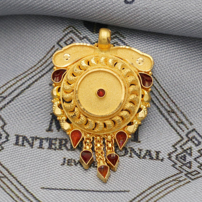 Indian Pendant Handmade 22k Yellow Gold Chain Necklace Jewelry, Pure gold necklace indian gold necklace, gift for wife, K5530