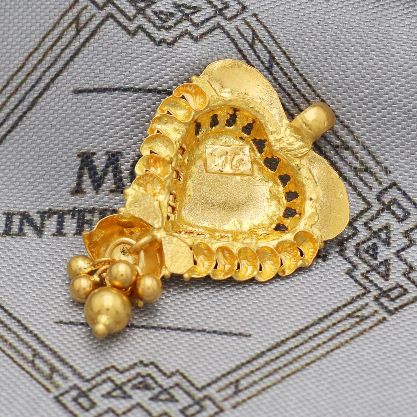 Indian Pendant Handmade 22k Yellow Gold Chain Necklace Jewelry, Pure gold necklace indian gold necklace, gift for wife, K5532