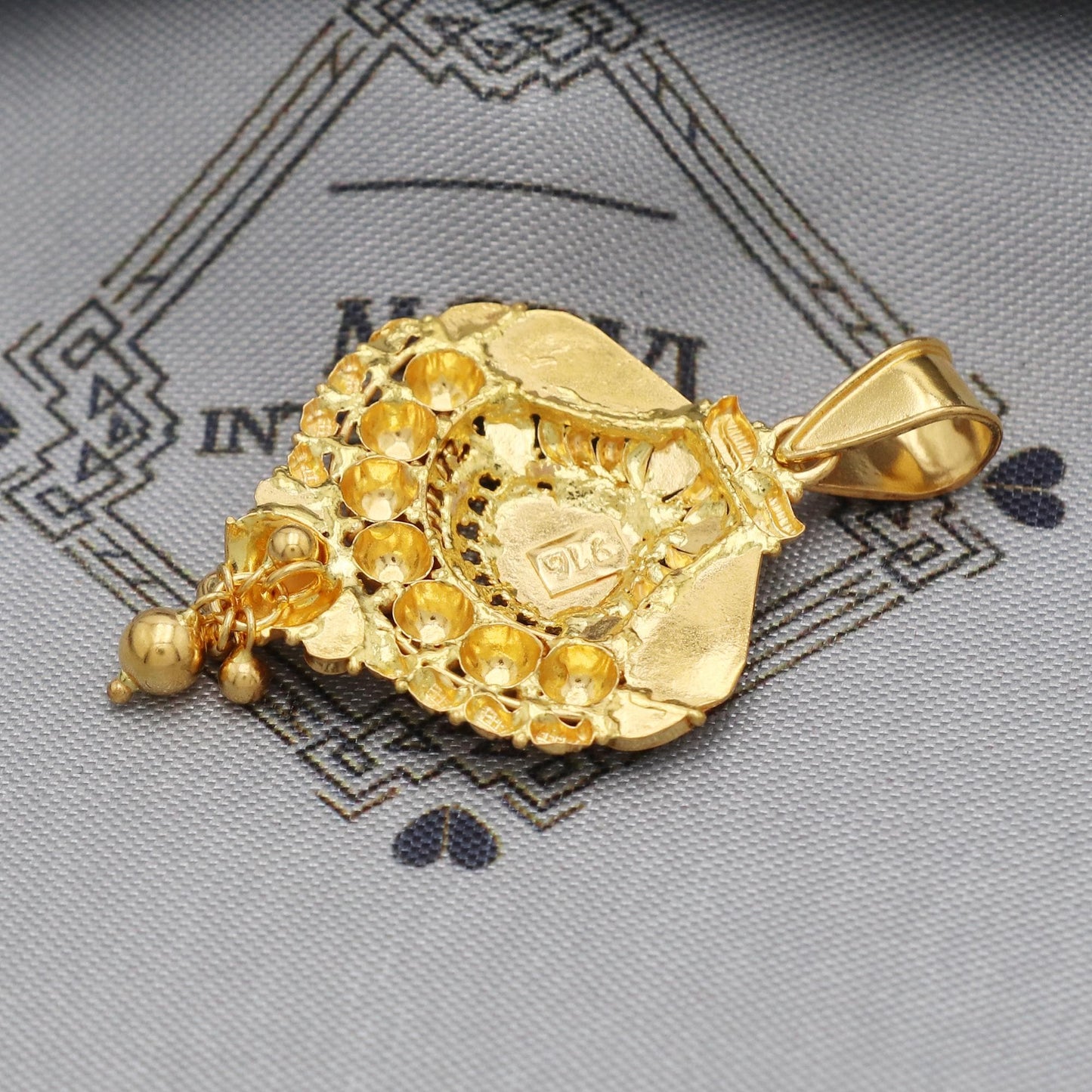 Pure 22k Yellow Gold Pendant Handmade Jewelry, K5534