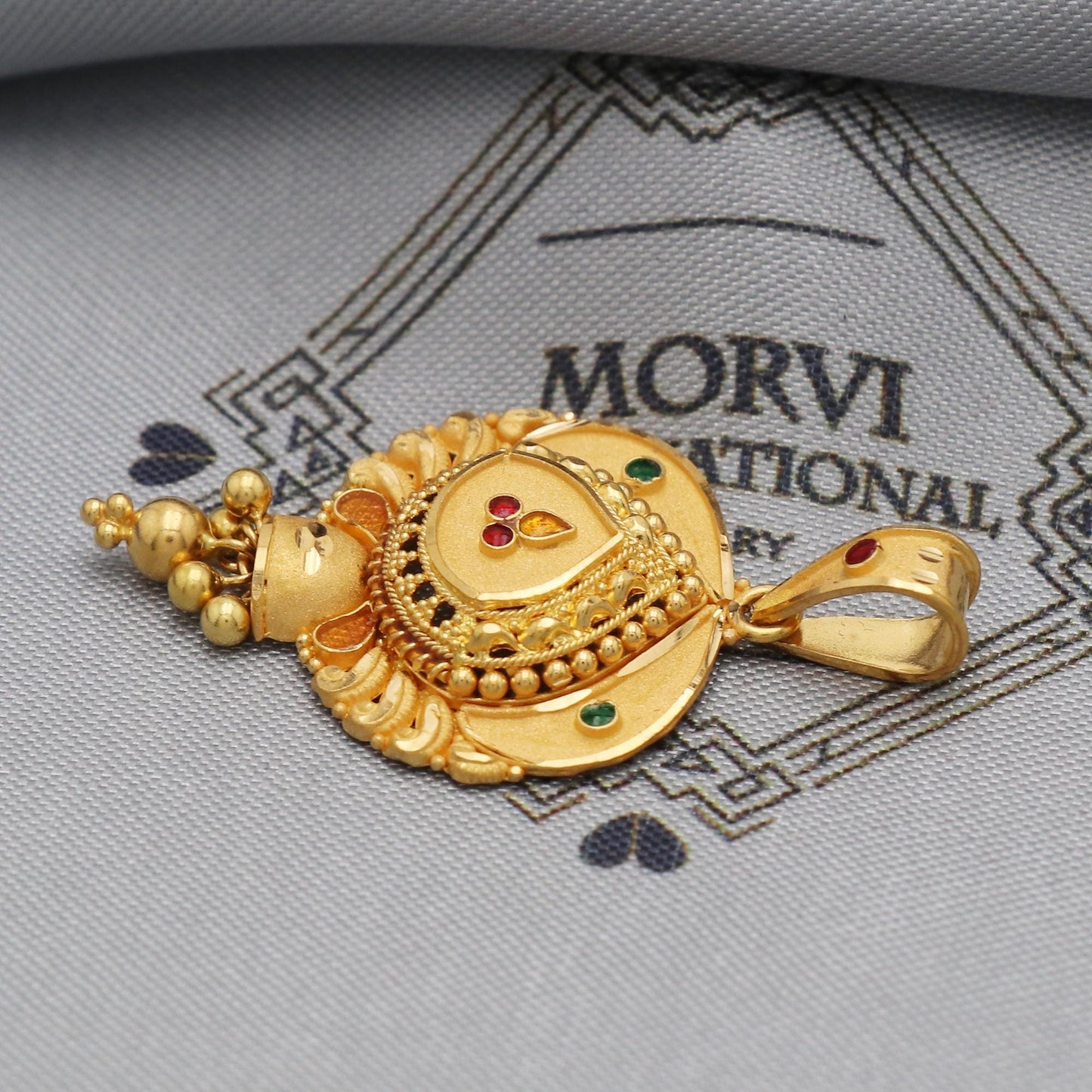Indian 22kt Gold Pendant Necklace Jewelry, K5535