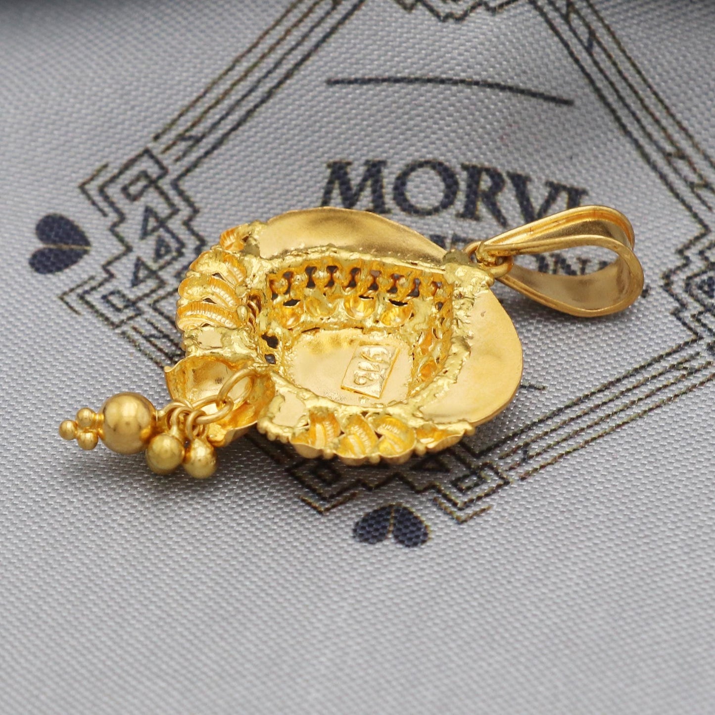 Indian 22kt Gold Pendant Necklace Jewelry, K5535