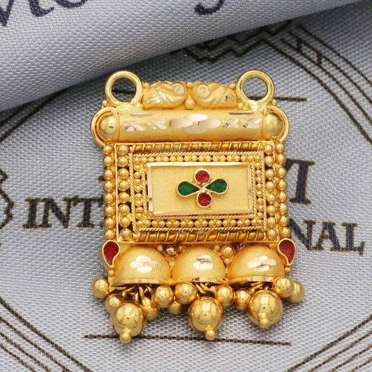 Vintage Style Pendant, Women Indian Locket, Dangling Beads Pendant Jewelry, K5624