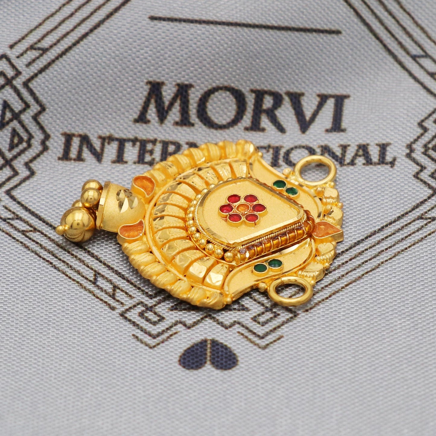 Indian Pendant Handmade 22k Yellow Gold Chain Necklace Jewelry, Pure gold necklace indian gold necklace, gift for wife, K5632