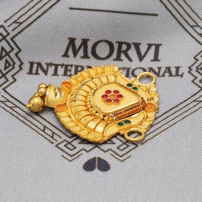 Indian Pendant Handmade 22k Yellow Gold Chain Necklace Jewelry, Pure gold necklace indian gold necklace, gift for wife, K5632