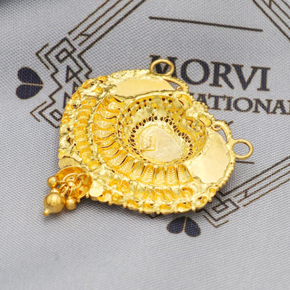Indian Pendant Handmade 22k Yellow Gold Chain Necklace Jewelry, Pure gold necklace indian gold necklace, gift for wife, K5633