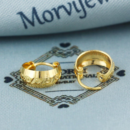 small 22k Yellow Gold Hoop Bali Earrings, Handmade yellow gold Small earrings for women,  dainty Indian gold earrings gift, MJ0097