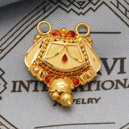 22k Yellow Gold Pendant Indian Jewelry, Pure gold Indian gold Pendant , gift for wife, K5642