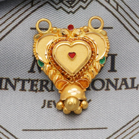 22k Yellow Gold Pendant Indian Jewelry, Pure gold Indian gold Pendant , gift for wife, K5643