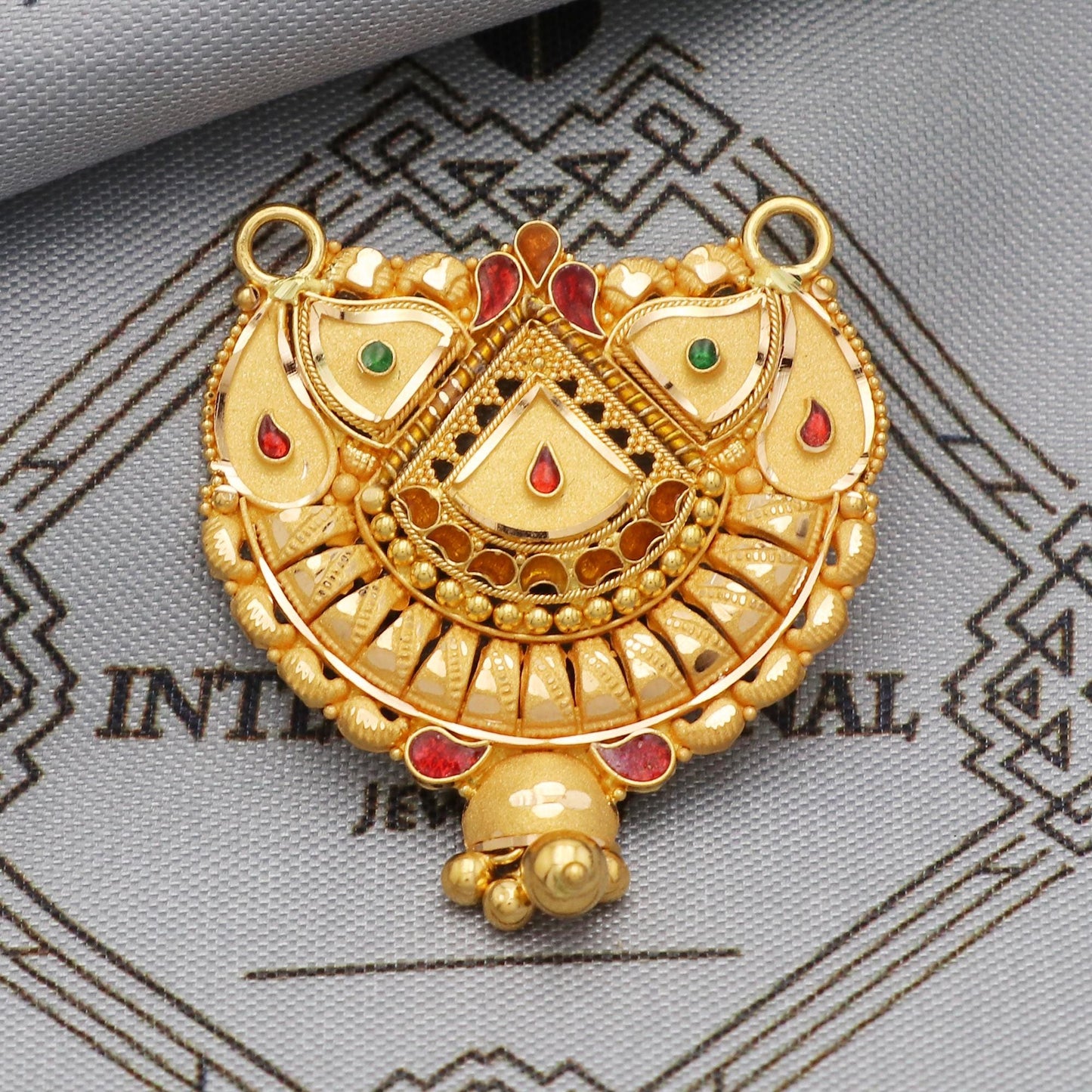 22k Yellow Gold Pendant for Necklace Indian Jewelry, Pure gold necklace Indian gold necklace, gift for wife, K5645