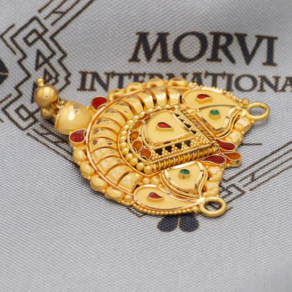 22k Yellow Gold Pendant for Necklace Indian Jewelry, Pure gold necklace Indian gold necklace, gift for wife, K5645