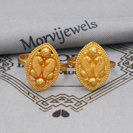 Solid 22k Pure Gold finger toe ring, Handmade gold toe ring pair for women, Indian gold toe jewelry, real gold bichiya Gift, K5647