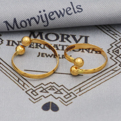 22k Yellow Gold bichiya toe ring, Handmade gold toe ring pair for women, Indian gold toe jewelry, real gold bichiya Gift, K5649
