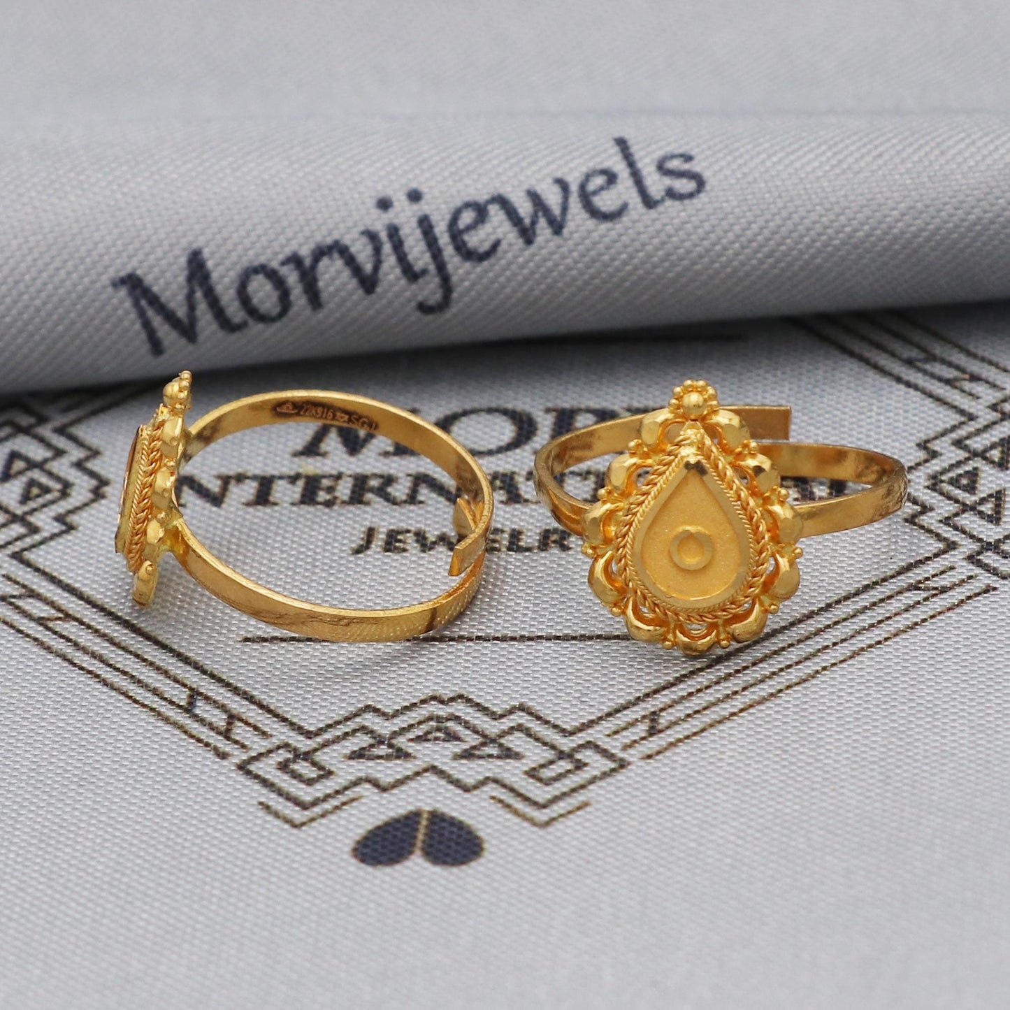 22k Yellow Gold bichiya toe ring, Handmade gold toe ring pair for women, Indian gold toe jewelry, real gold bichiya Gift, K5651
