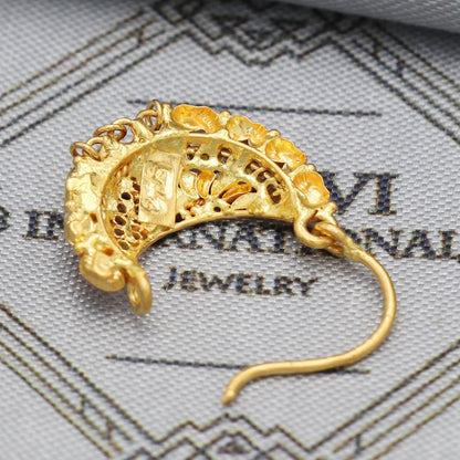 wedding party wear nose ring in 22k real solid gold, K5496