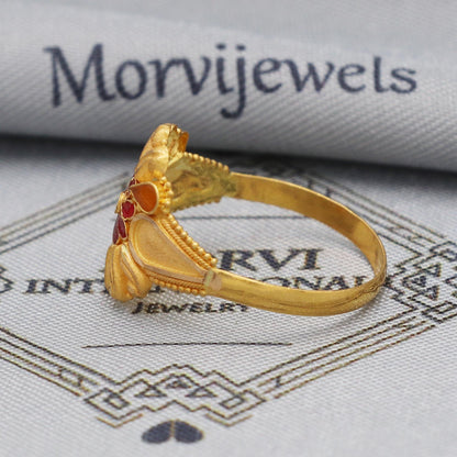 22k Gold Ring Wedding Women Handmade Indian Jewelry for Gift