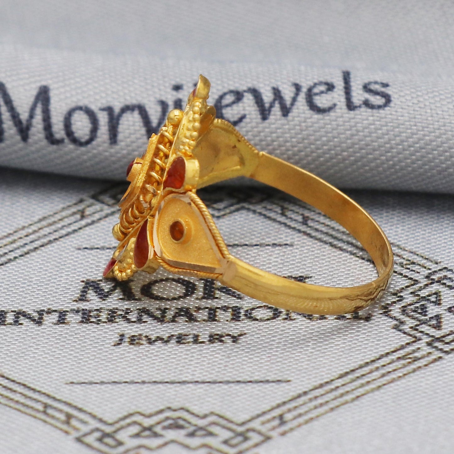 antique gold ring, 22karat gold ring, real gold ring, flower gold ring jewelry for gift